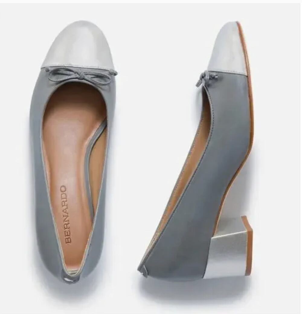 BERNARDO New Marisol Bicolor Cap-Toe Ballerina Pumps Heels // 9